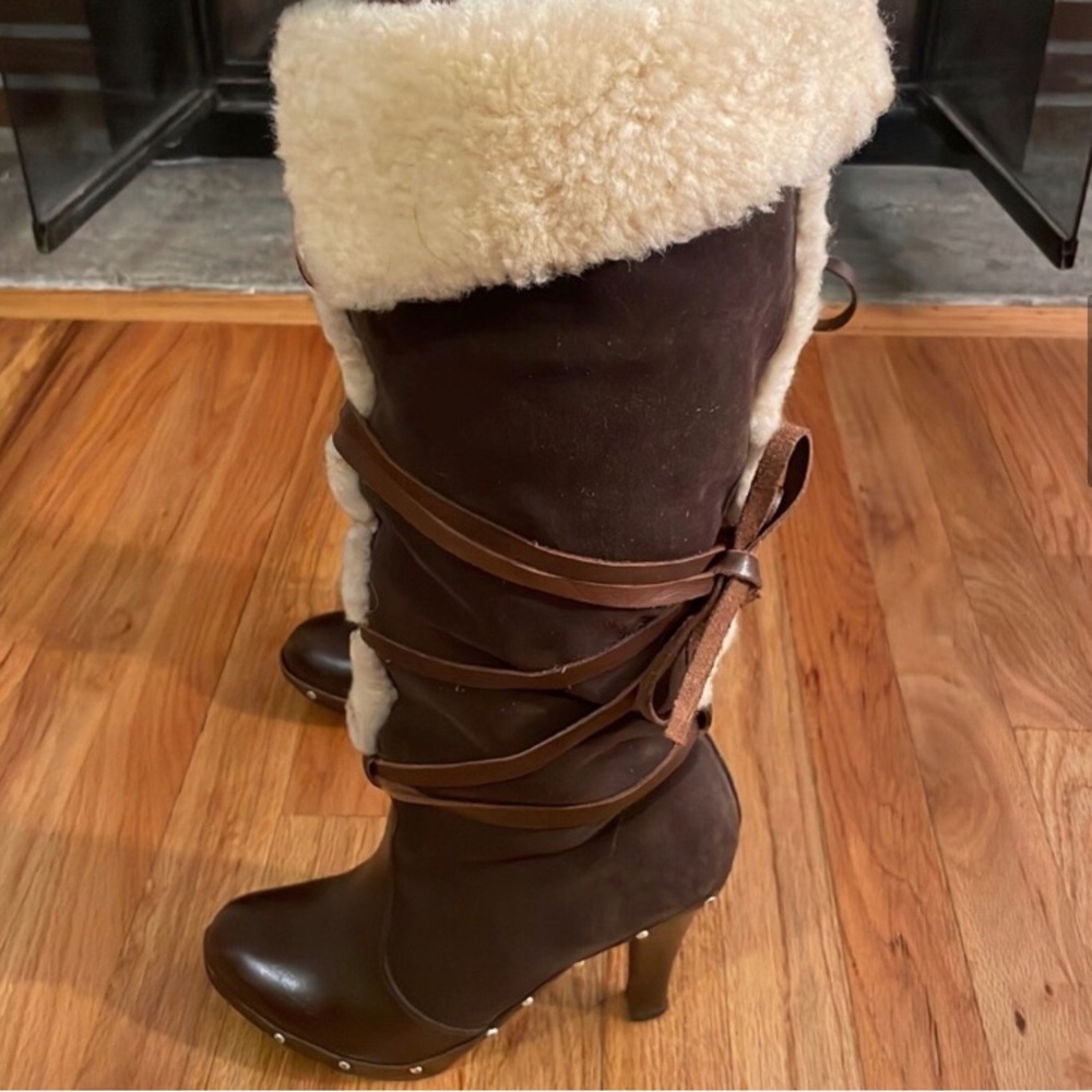 Michael Kors heeled shearling boots